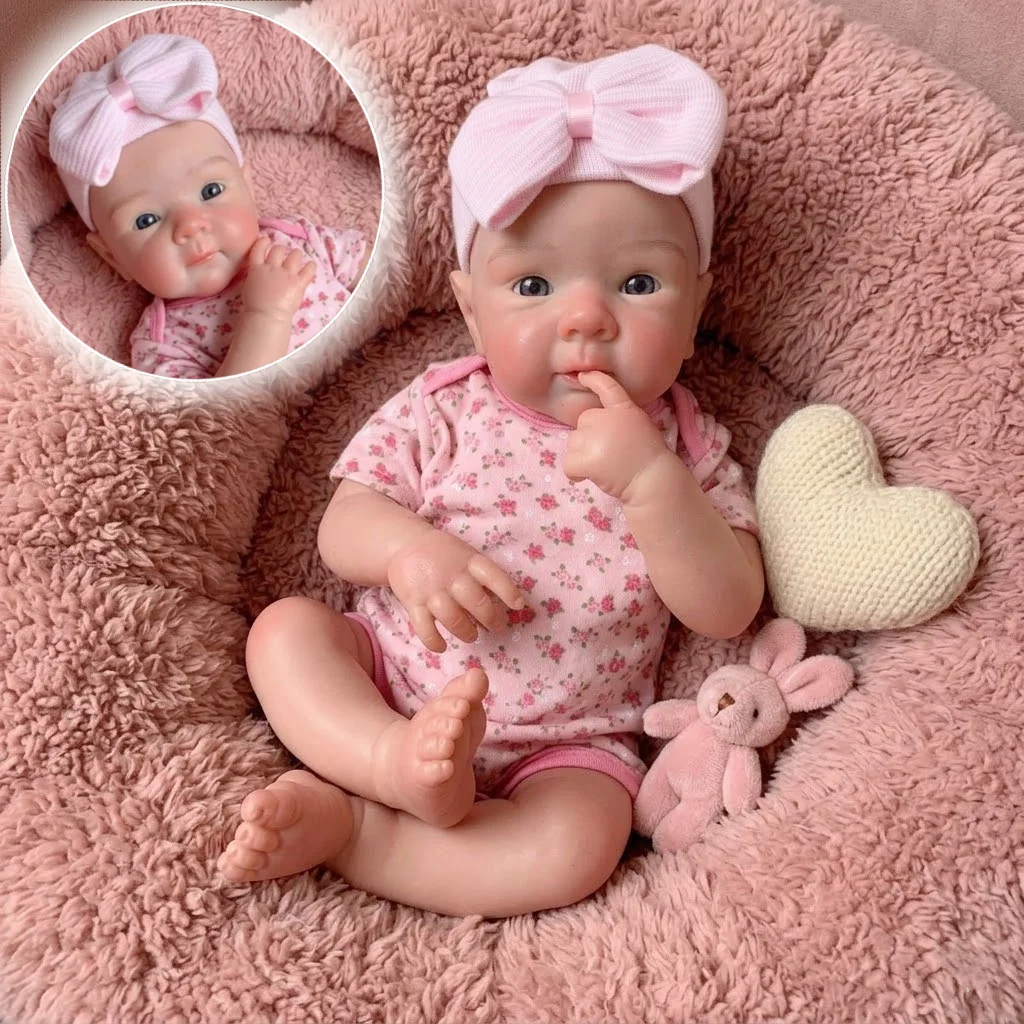 

OtardDolls-45cm Washable Soft bebe reborn de silicona Girl Dolls With Open Mouth Painted & Unpainted Skin Handmade Silicone Doll