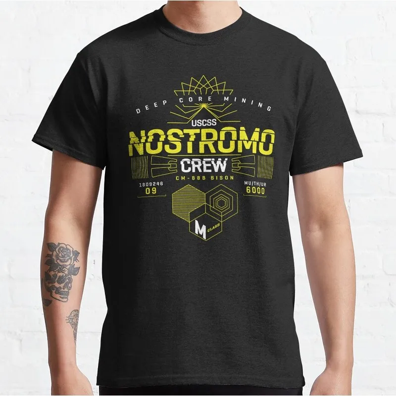 Starfreighter Crew Alien Movie Graphic T‑Shirt Vintage Sci‑Fi Horror Xenomorph Print Tee Unisex Short Sleeve Casual Streetwear
