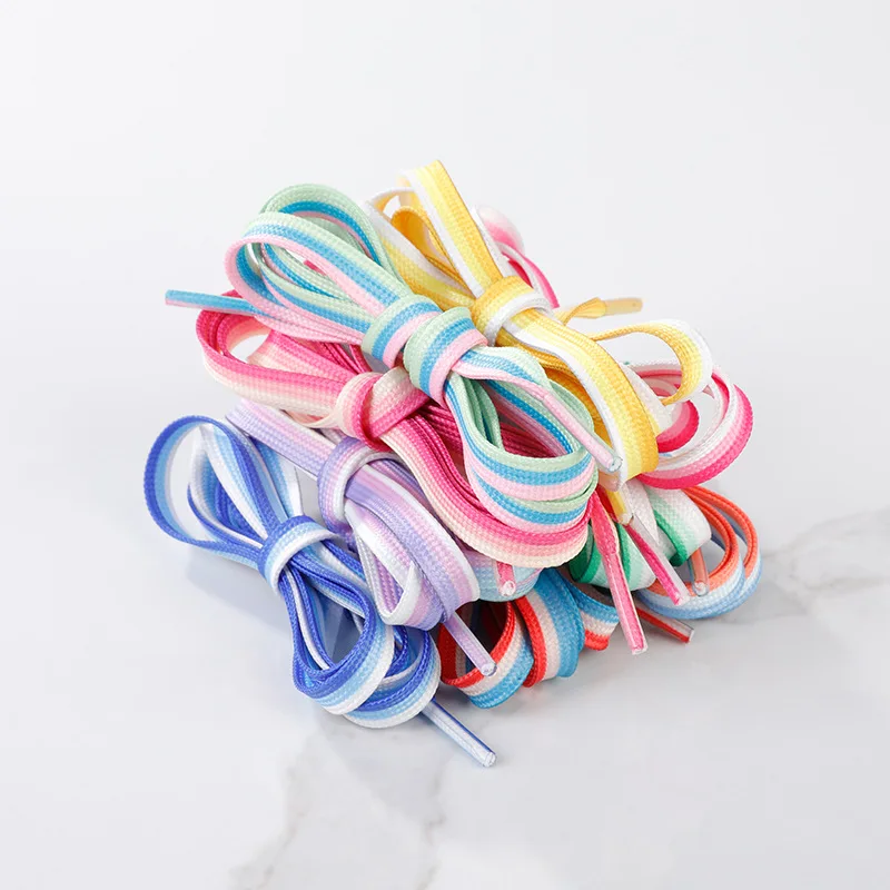 NEW Colorful Fashion Flat Shoe Laces for Sneakers Shoelaces Leisure Washable Without Fading Shoes Accessories Shoestring 1 Pair