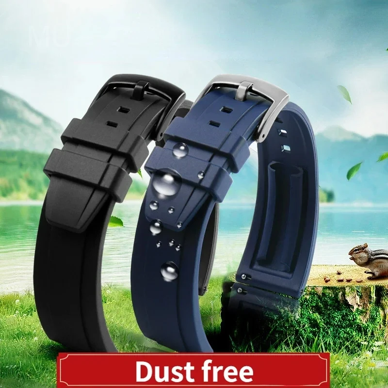 Приятный для кожи дышащий силиконовый ремешок для часов IWC Tudor Omega Rolex Casio универсальный браслет изящный быстросъемный ремешок 20 22 24 мм