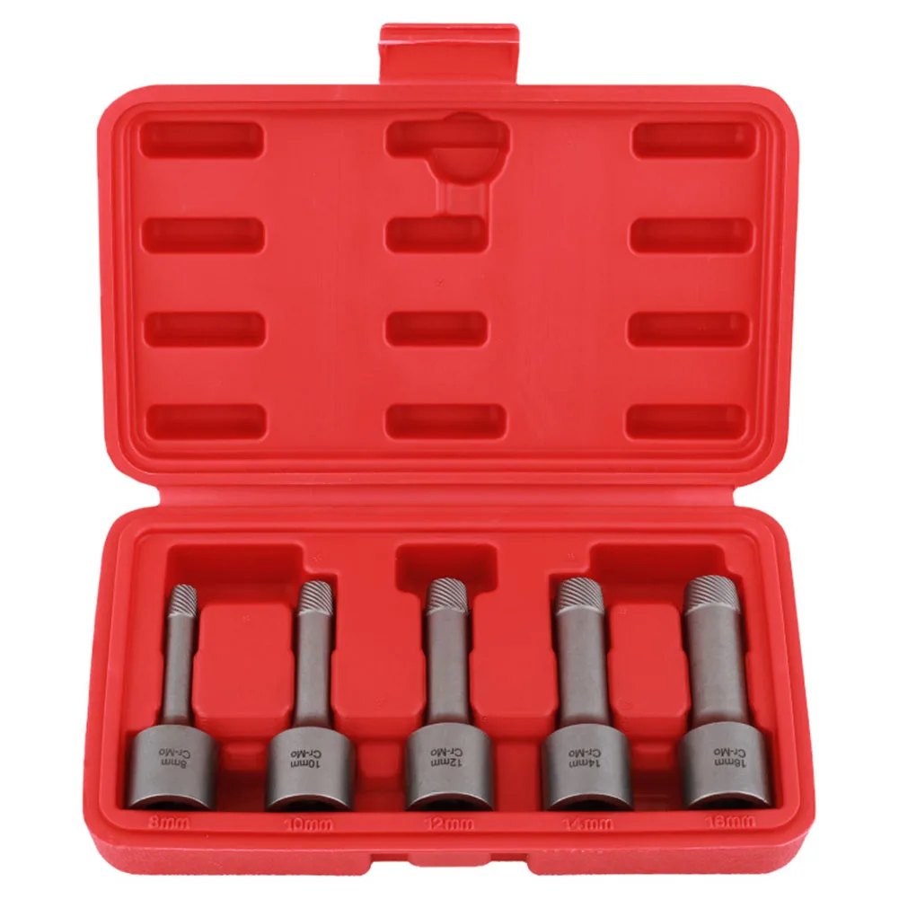 Socket Adapter Damaged Screw Extractor Set for Broken Bolt Removal Compatible with 1/2 Inch Electric Wrenches Includes 5 Sizes