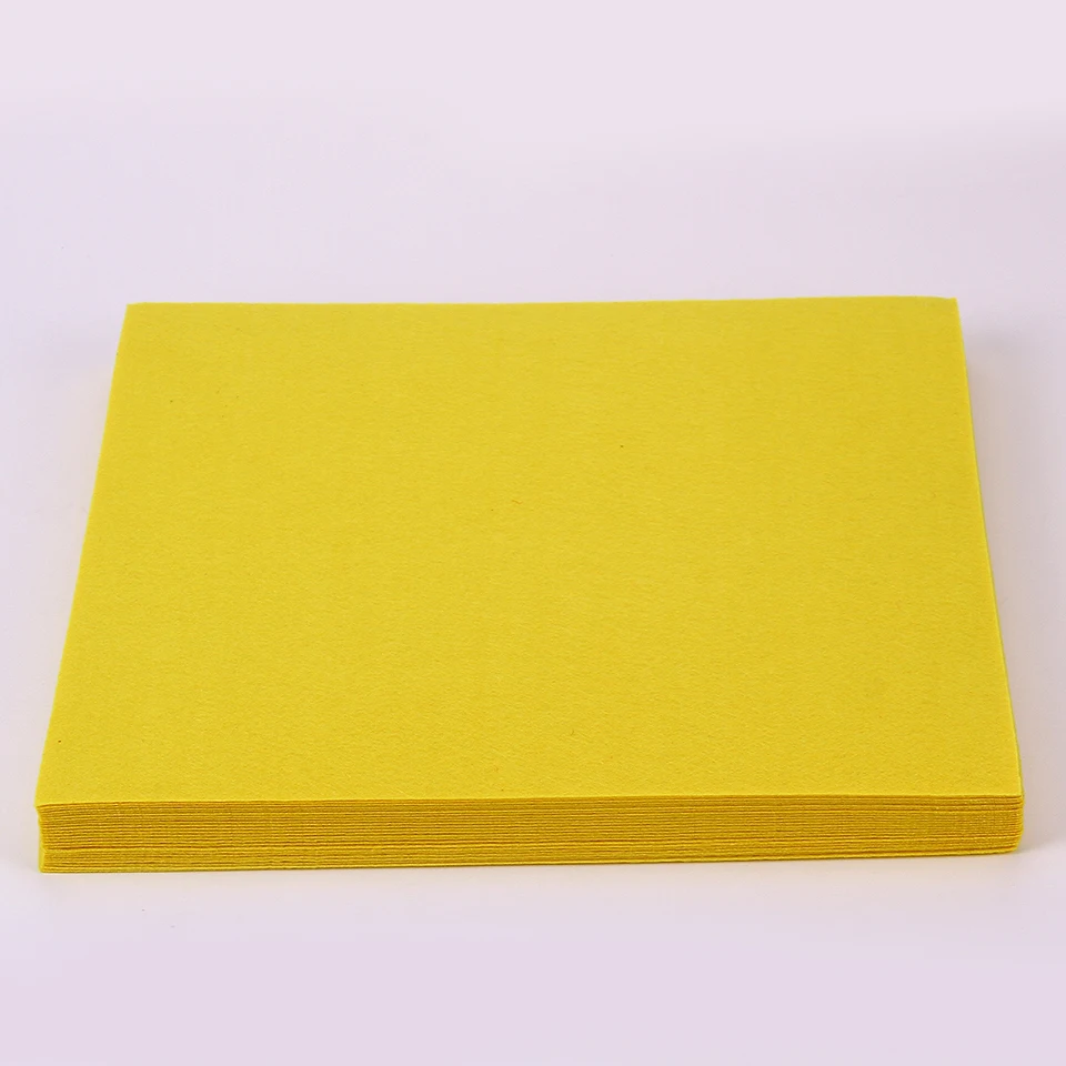 10Pcs Pure Colour DIY Felt Fabric Yellow Color 30X30CM 1mm Plain Felt Cloth Pack DIY Craft Sewing Squares Nonwoven Patchwork