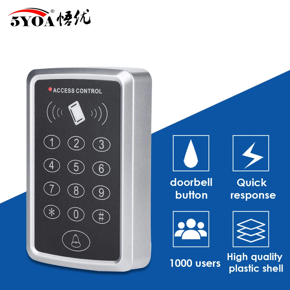 125KHz RFID Access Control Keypad EM Card Reader Door Access Control System Door Lock Opener Keyboard System