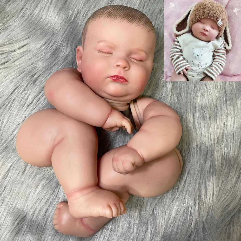 24inch Huge Size Already Painted Reborn Doll Kits Parts 3D Painted Skin Many Visible Veins With Pacifier Gift and Cloth Body