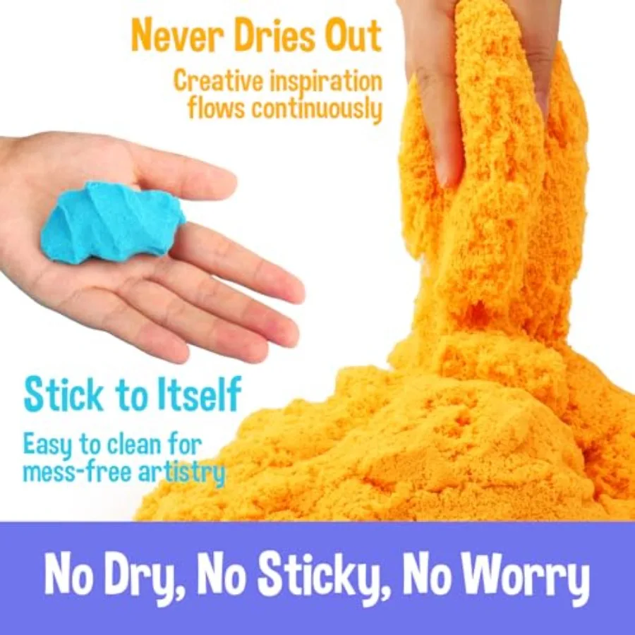 Juguetes sensoriales de arena de colores para: arena autoadhesiva moldeable de 18 libras para relleno de contenedor de arena, kit multicolor a granel para aula y hogar