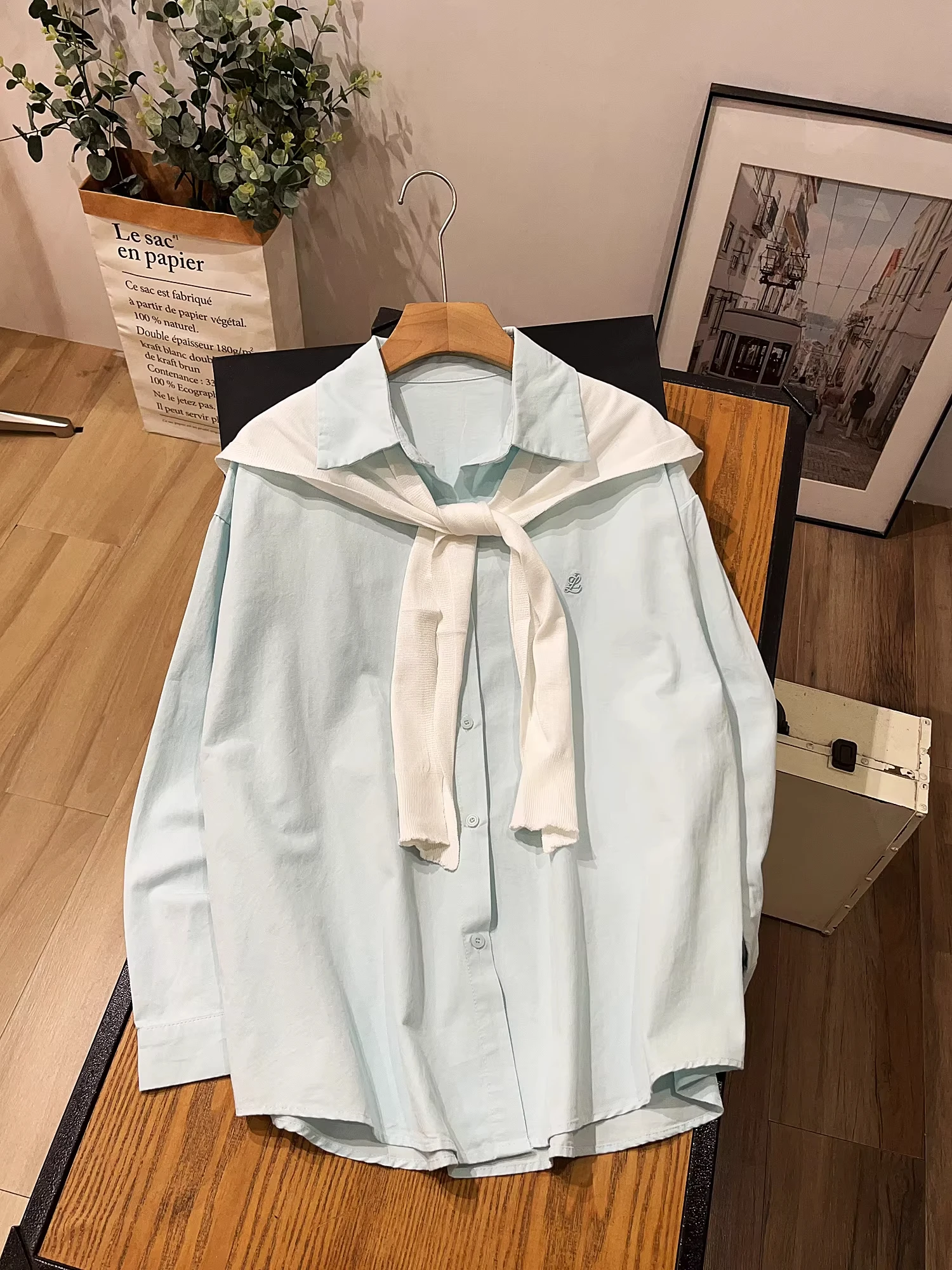 

Extra Large 300 Pou College Sle Long Sve irt with awl Design Men's Loose Faionable Spring Top ex Breathable...