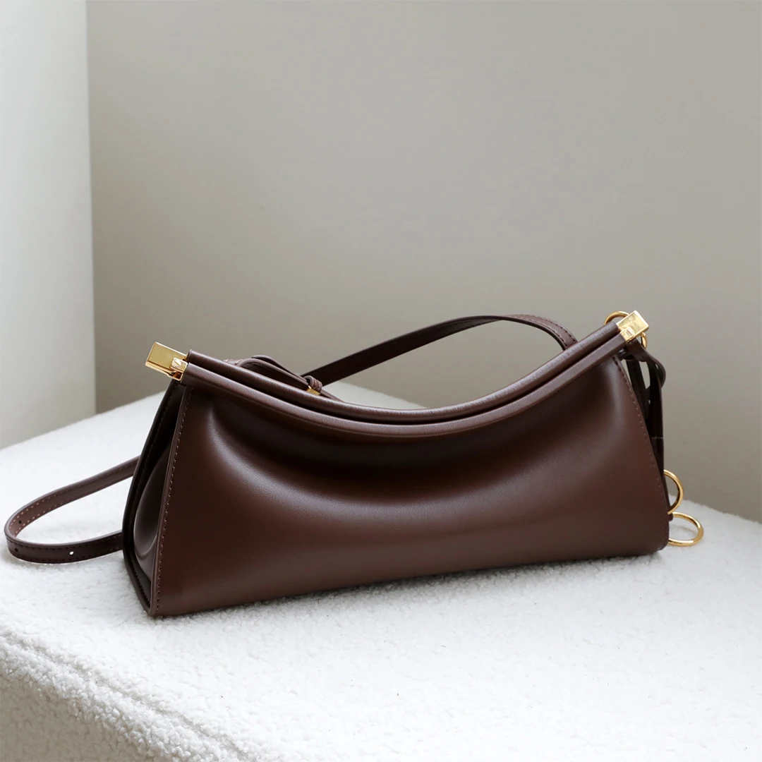 Women's Small Cowhide Leather Shoulder Bag - Evening Handbag