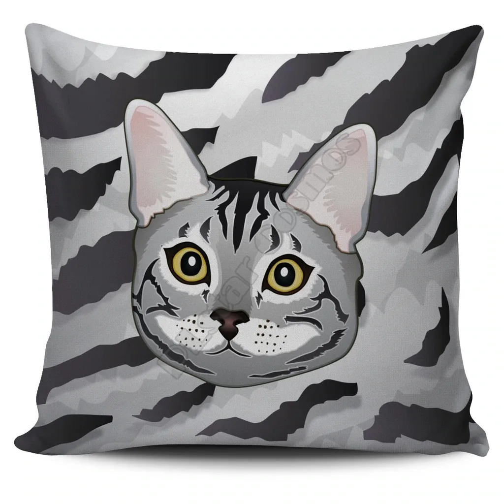 Real Bengal Cat Pillow Cover 3D All Over Printed Pillowcases Throw Pillow Cover Home Decoration 12 Style