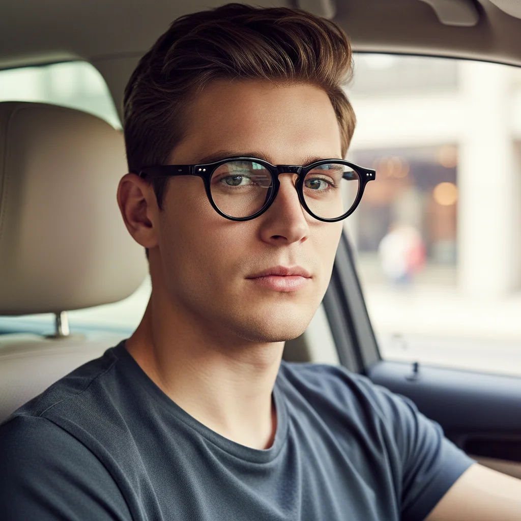 New Fashionable Retro Round Frame Anti-blue Light Flat Lenses For Driving Car Glasses9002