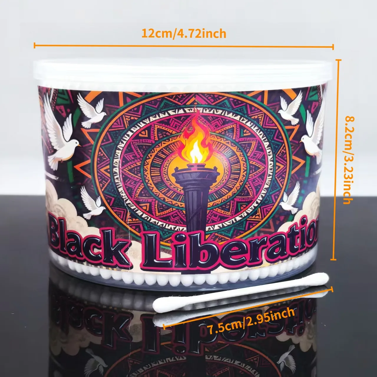 500 قطعة/1000 قطعة مسحات قطنية مزدوجة الأطراف ذات طابع Juneteenth، مسحات قطنية لتنظيف المنزل اليومي