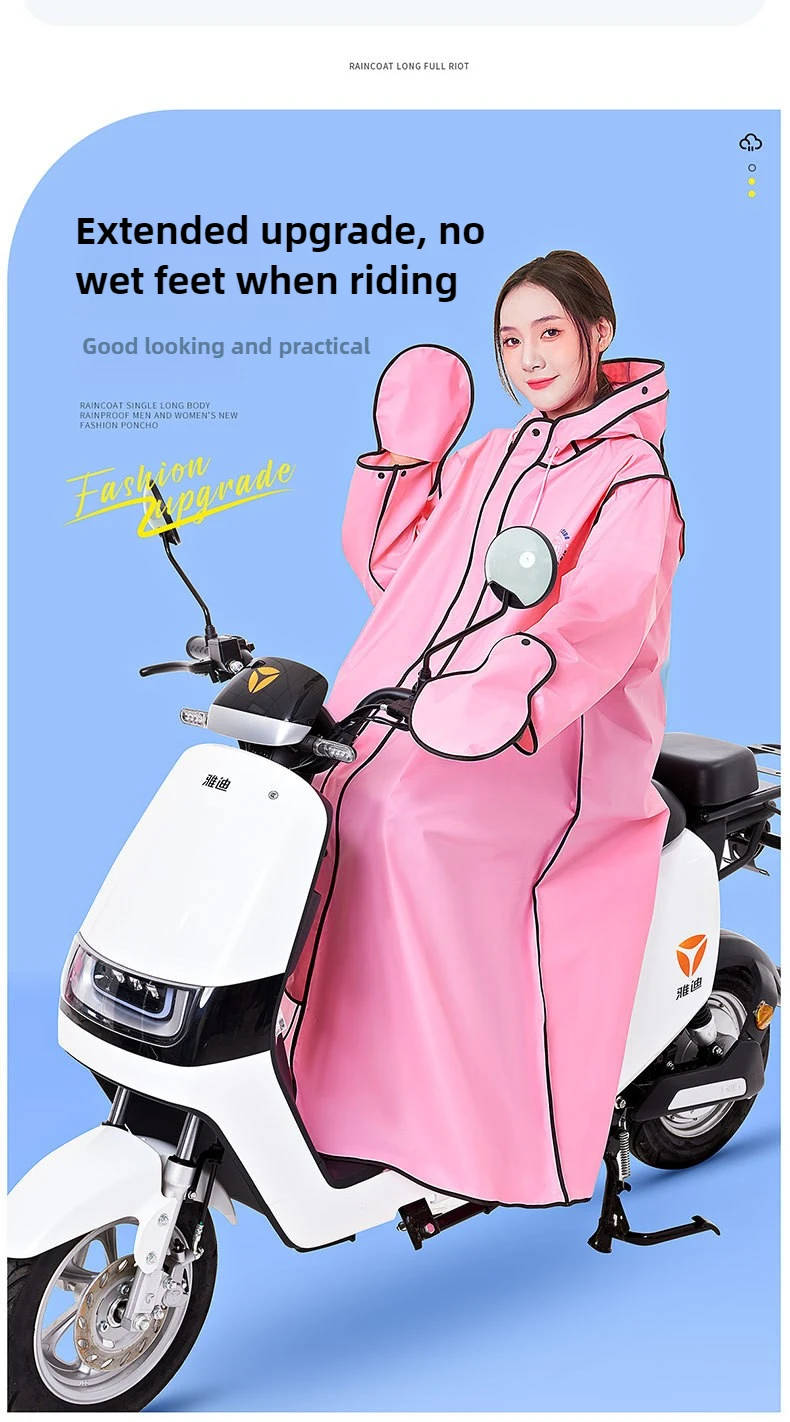 EVA Long Raincoat: Waterproof Zipper Rain Gear for Men & Women. Reusable Poncho with Pants, Portable Outdoor Travel Rain Jacket