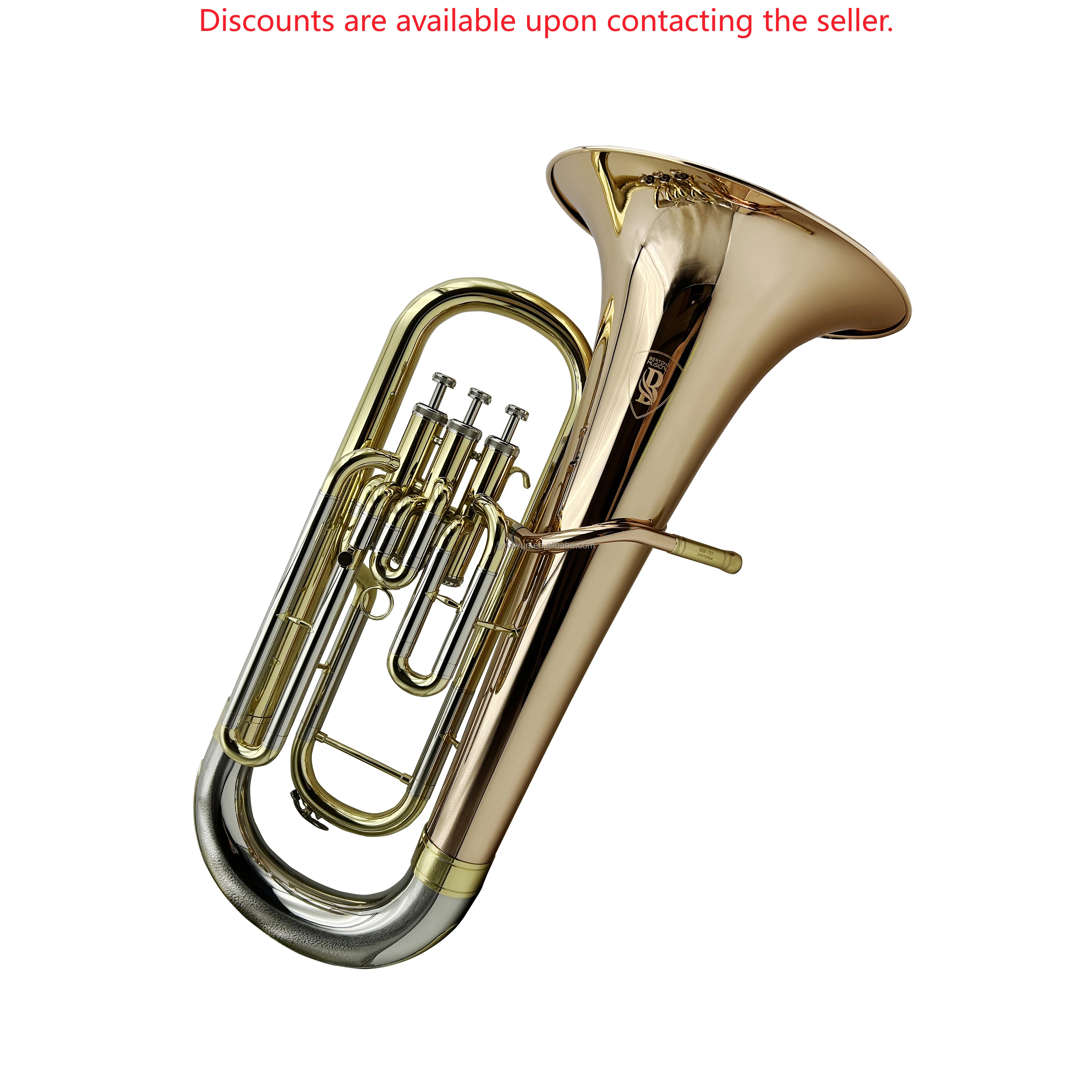 OEM High Quality Gold 3 Pistons Euphonium JYEP7322 Professional Level Phosphor Bronze BB Tone Lacquer Brass 14.5mm Bore