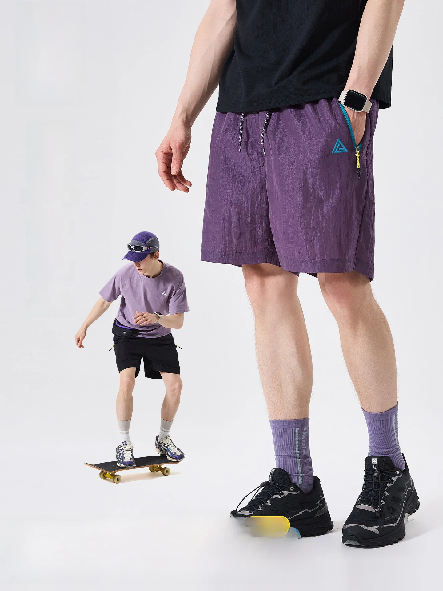 LAZY DAY Outdoor Quick Dry Lightweight Breathable Men's Short Pants Summer Sports Hiking Five-Quarter Length Nylon Fabric