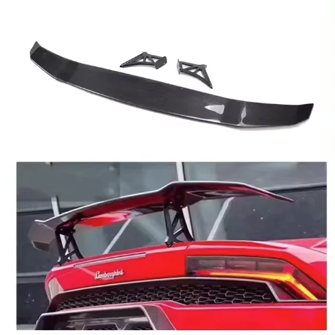 LP610 LP580 طقم هيكل السيارة من ألياف الكربون الجافة مع ملحقات جناح سبويلر خلفي على شكل حرف V لامبورغيني هوراكان LP610 LP580