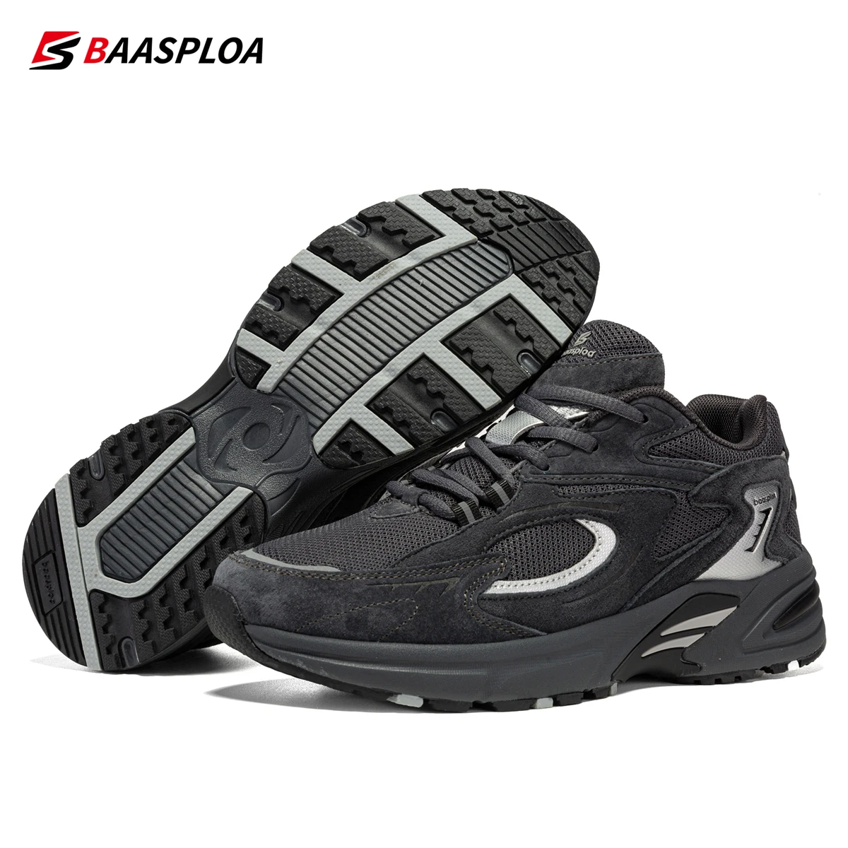 

Baaslpoa New Men's Running Shoes Mesh Fabric Breathable Non-Slip Men's Outdoor Sports Walking Basketball Shoes Men's Sneakers