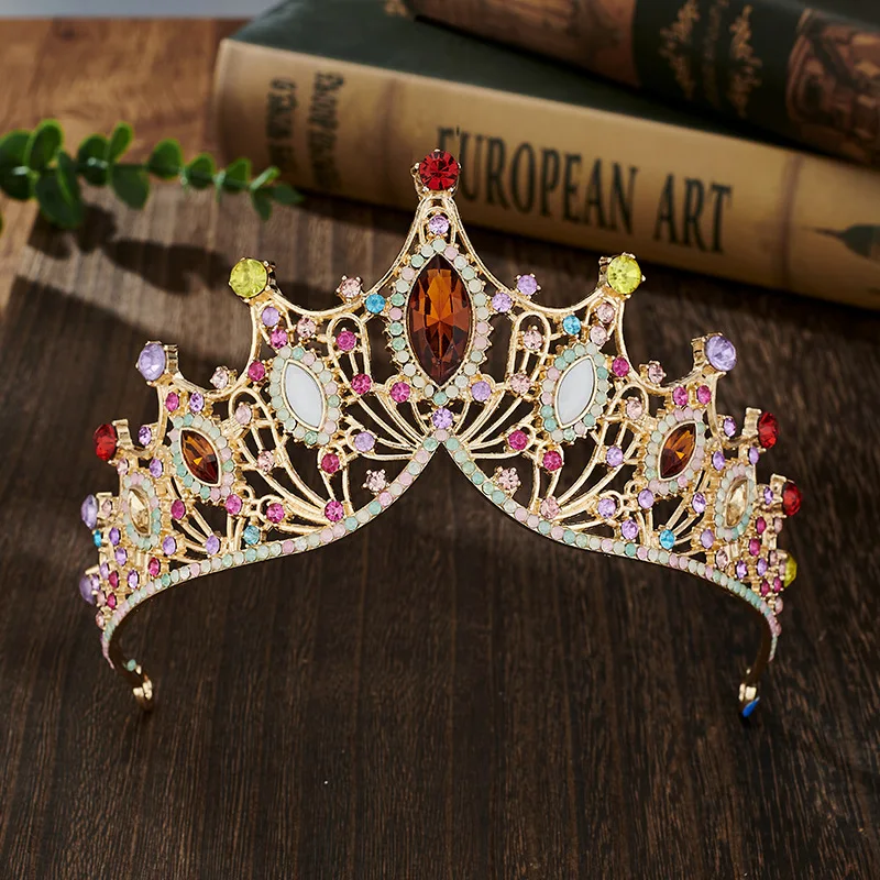 Luxurious Princess Crown Boutique Headwear Birthday Party Anniversary Celebration For Women Girl Charm Bride Wedding Jewelry