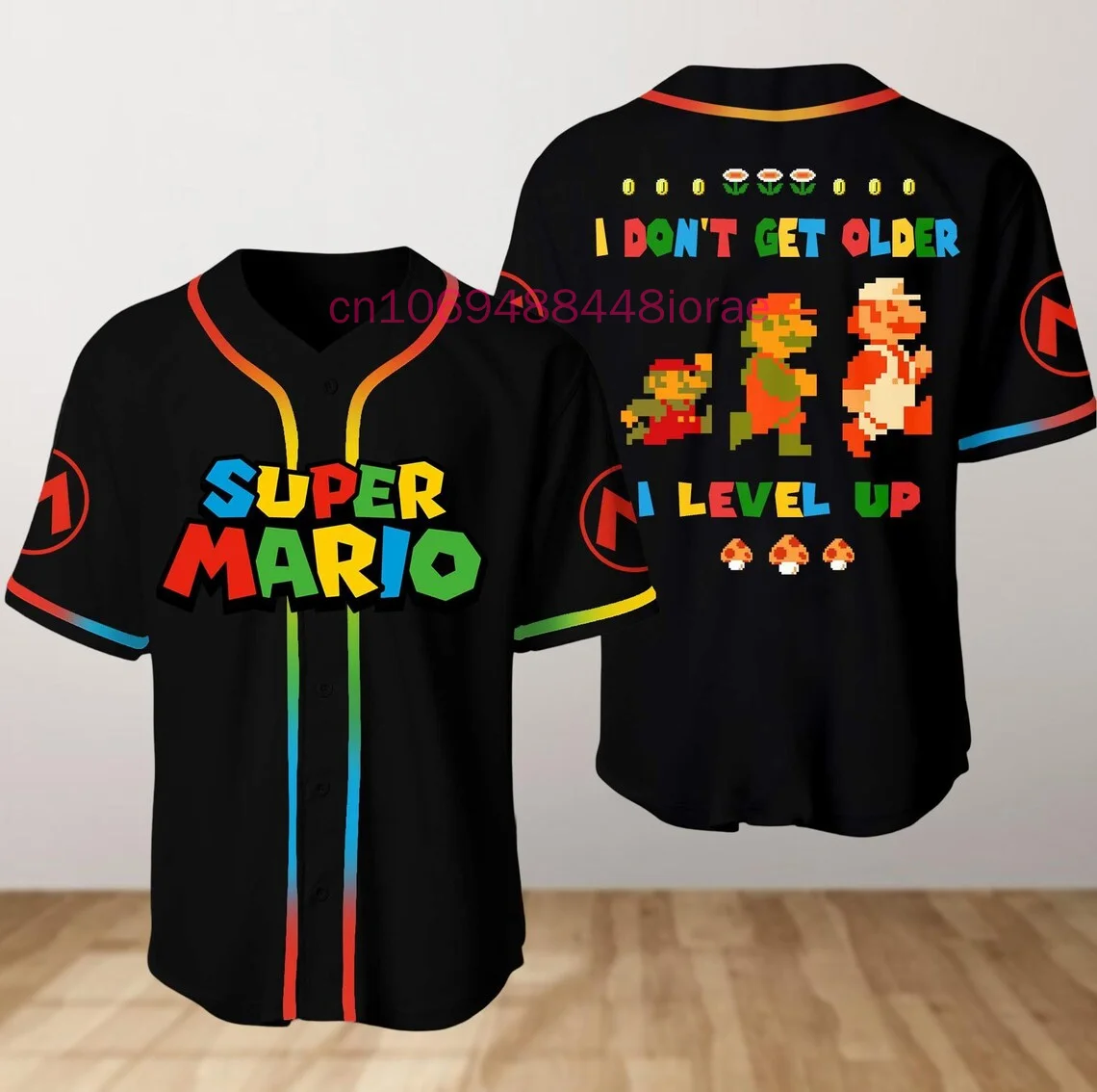 Custom Name New Super Mario Baseball Jersey 3D Printed Men and Women Kids Street Harajuku Fashion Baseball Shirt