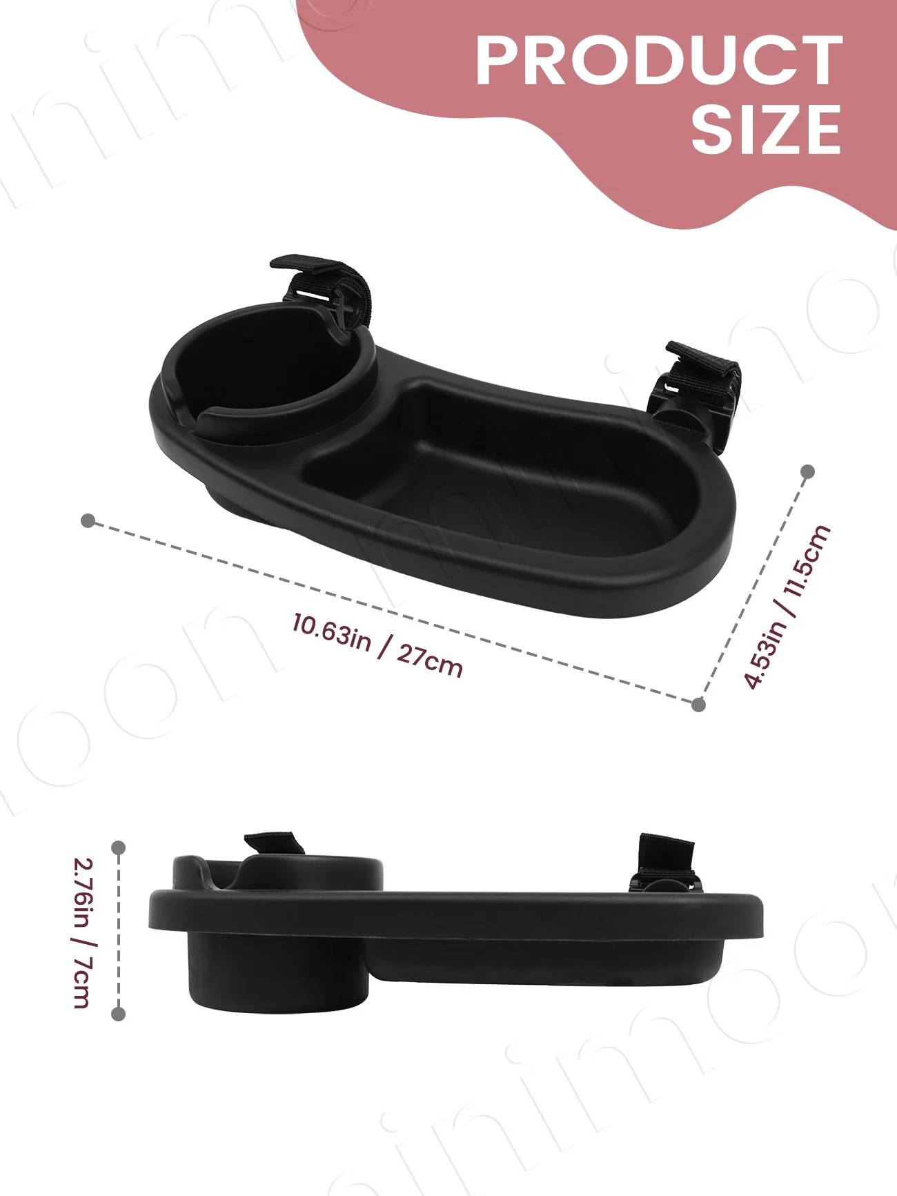 Universal Snack Tray for Stroller, Cup Holder Tray with webbing, Stays in Place Tray Attachment for Toddler & Kids
