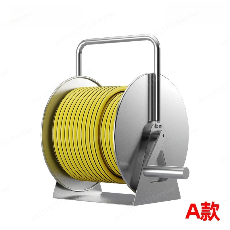 Stainless steel water pipe storage rack watering garden soft household high pressure car pipe reel