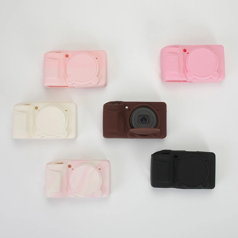 Camera Silicone Case for GR4 with Front Lens Cover, Access Openings, and Side Grip for Street Photo Walk Carry Use F19E