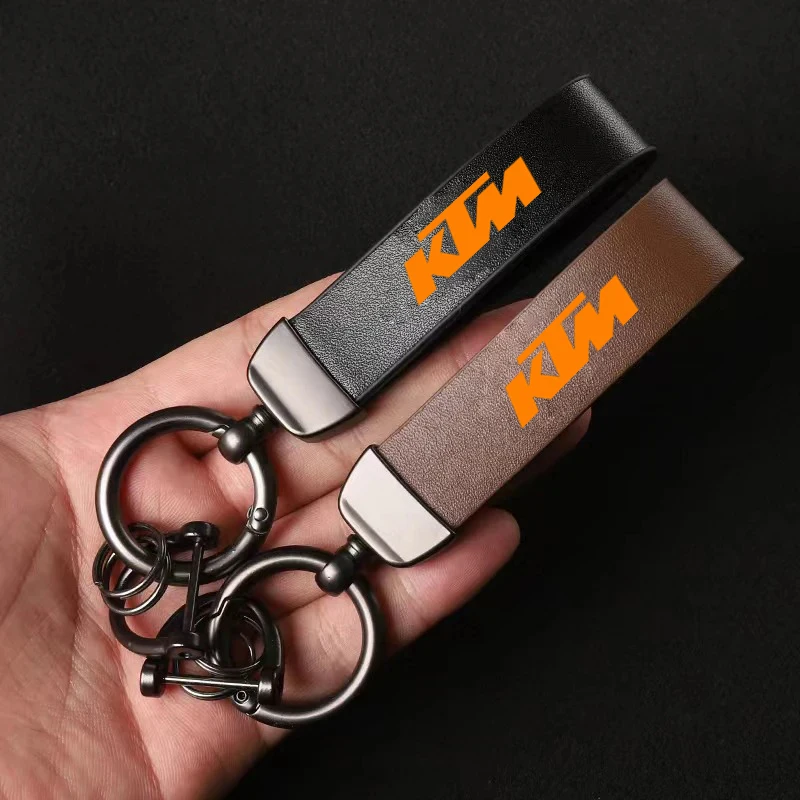 

1PC Leather Keychain Pendant Gifts Lanyard Key Rings Accessories For KTM Duke ADV SW RC 125 200 390 690 790 990 Super Adventure