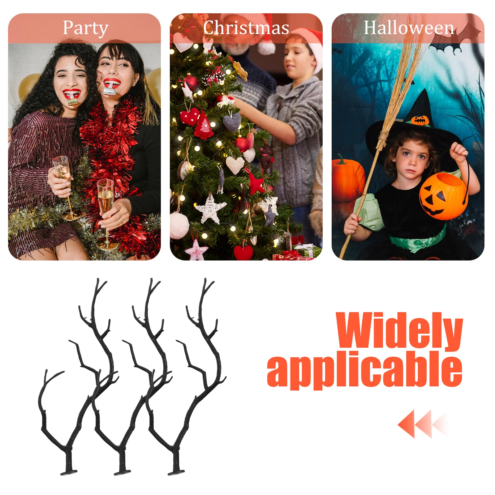 

6pcs Artificial Antler Branches Coral Design Fake Twigs For Diy Halloween Decor Vase Filling Stems Home Table Decoration