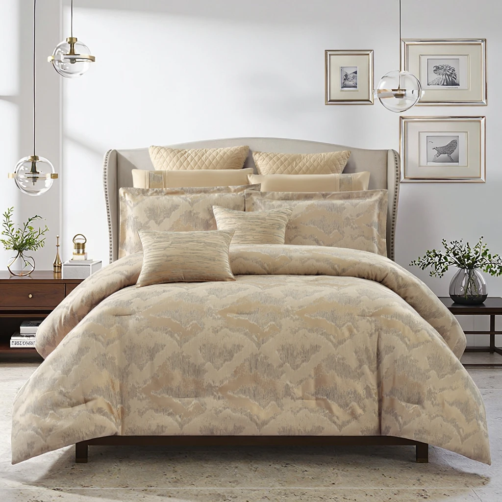 Woven jacquard microfiber duvet cover thickened king-size down comforter cover home bedding