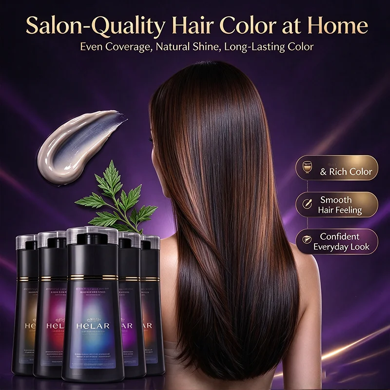 200ml 3-in-1 Natural Hair Dye Shampoo Semi-permanent Quick Coloring Paste With 5 Colors Oil Control Nourishing Hair Dyeing Suit