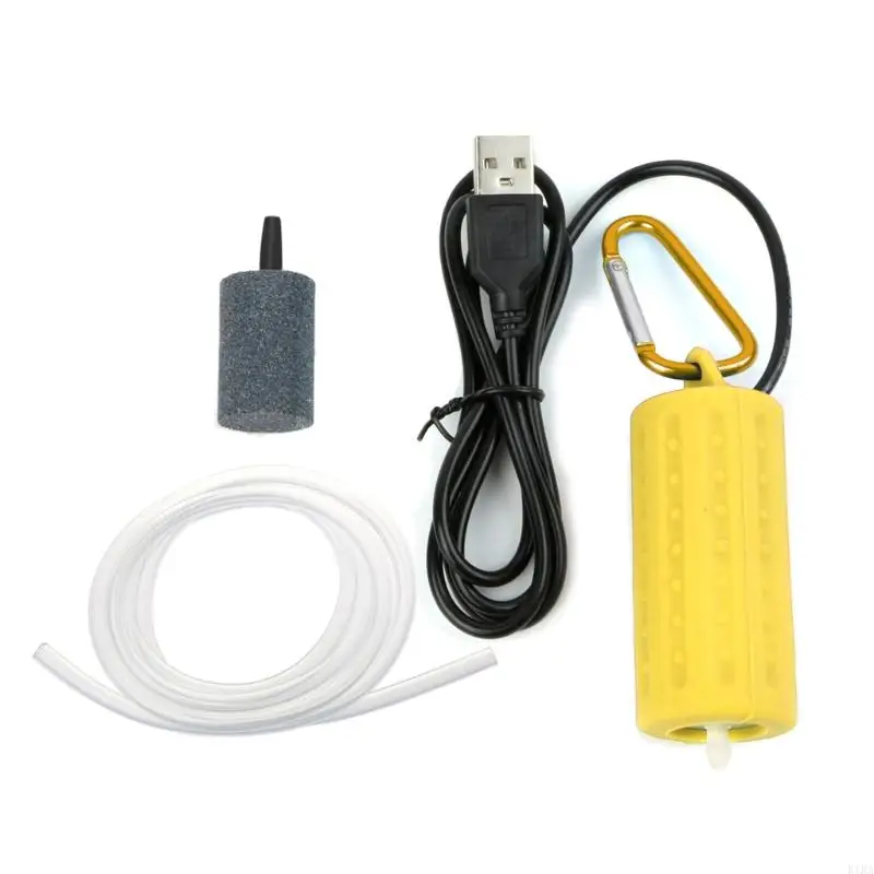 KXRA Aquarium Air Fish for Tank Mini Usb Air Bomba com pedra ar para falta transporte peixes ar livre 1v 5w