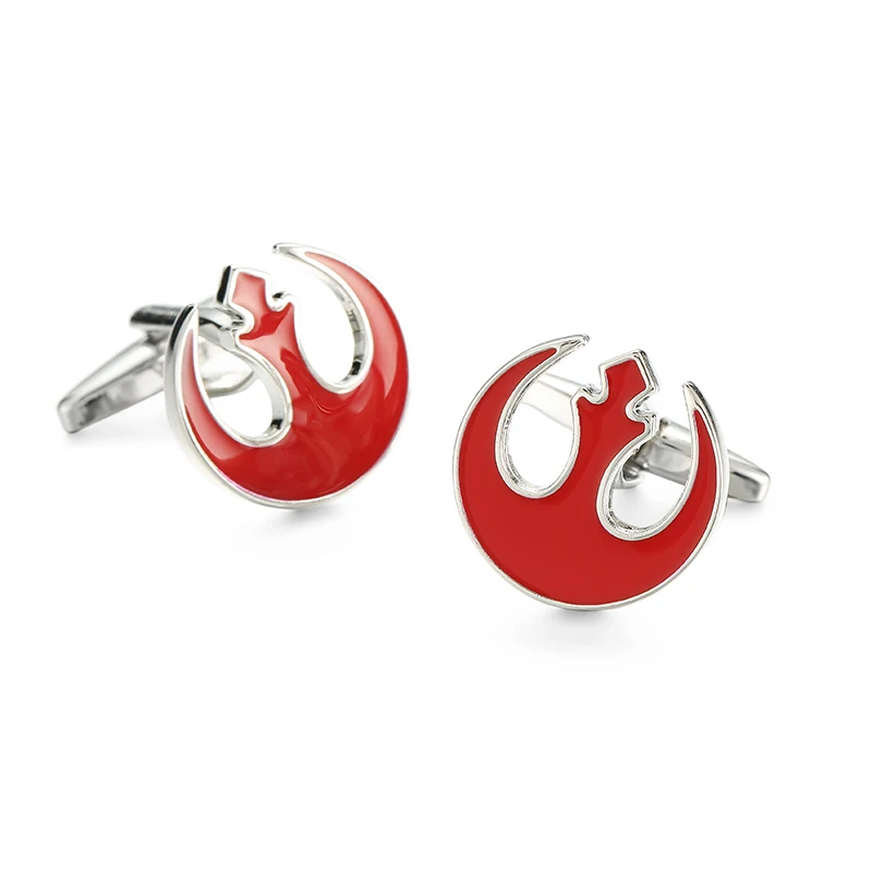 Men's French shirt cufflinks made of copper material red moon cufflinks suitable for wedding dress