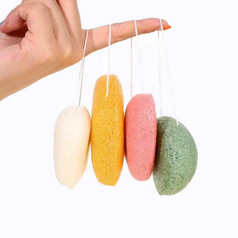 Puff Natural Cleanse Exfoliator Puff Face Cleaning Sponge Round Shape Konjac Face Washing Sponge Facial Tool