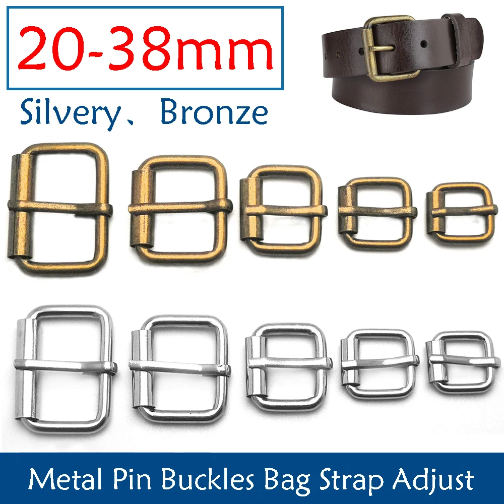 

20mm-38mm Metal Pin Buckles Bag Strap Adjust Silver Bronze Square Metal Shoes Bag Belt Buckles Decoration DIY Accessory Sewing