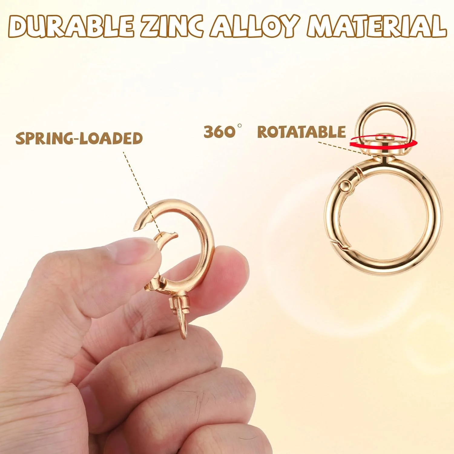 8pcs Round Openable Swivel Metal Spring Key Rings