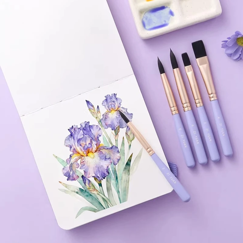 

6Pcs Mini Nylon Watercolor Paint Brush Set Fine Tip Detail Painting Brushes for Gouache Acrylic Watercolor Drawing Art Supplies