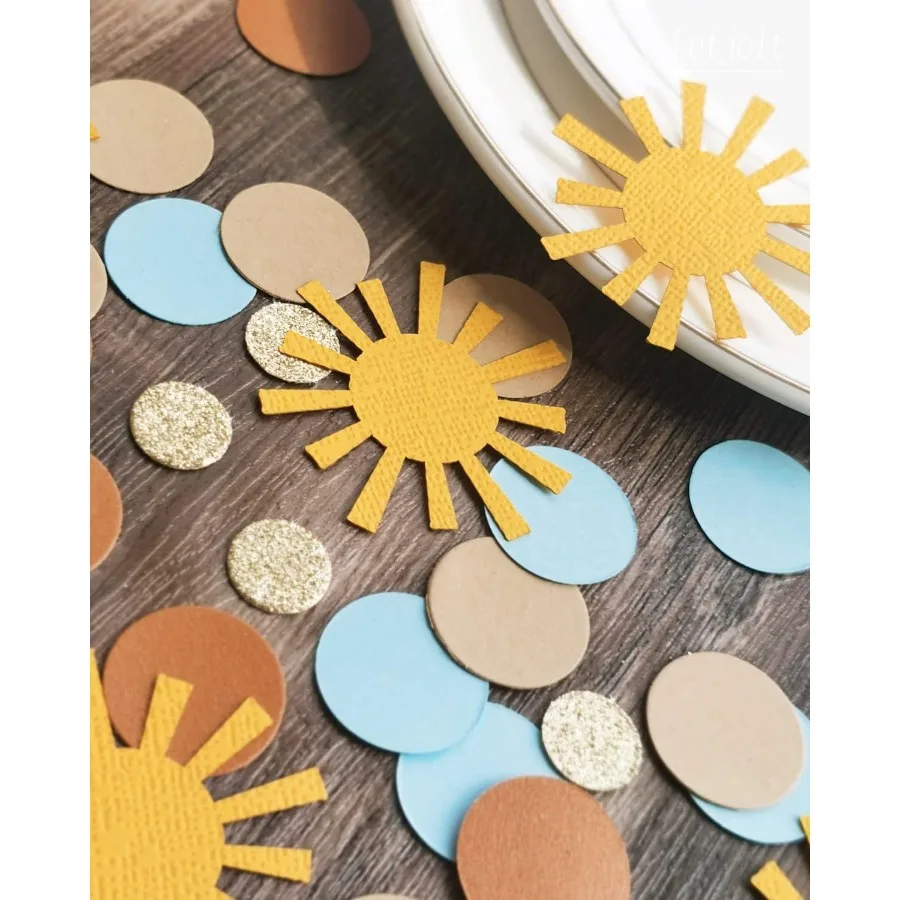 Sun Confetti Here Comes The Son Decor Baby Shower Boys Glitter Table Decoration Fit Trip Around the Sun Theme Party Golden Brow