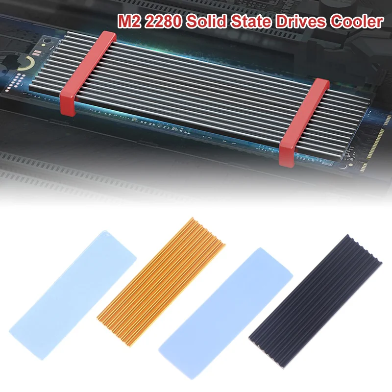 Радиатор твердотельного накопителя M.2 Алюминиевый радиатор NVME NGFF M2 2280 Твердотельный кулер с силиконовой термопрокладкой для ноутбука PS5 Настольный ПК