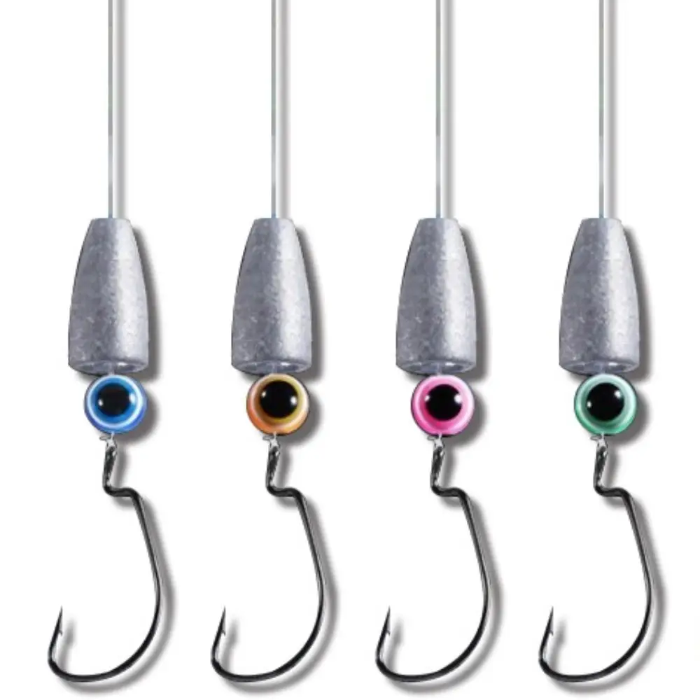 

5pcs/lot Pesca Fishing Sabiki Rigs with Weights Hooks with Barb Texas Rig Set Flexible Durable Carolina Rig Kit Perch