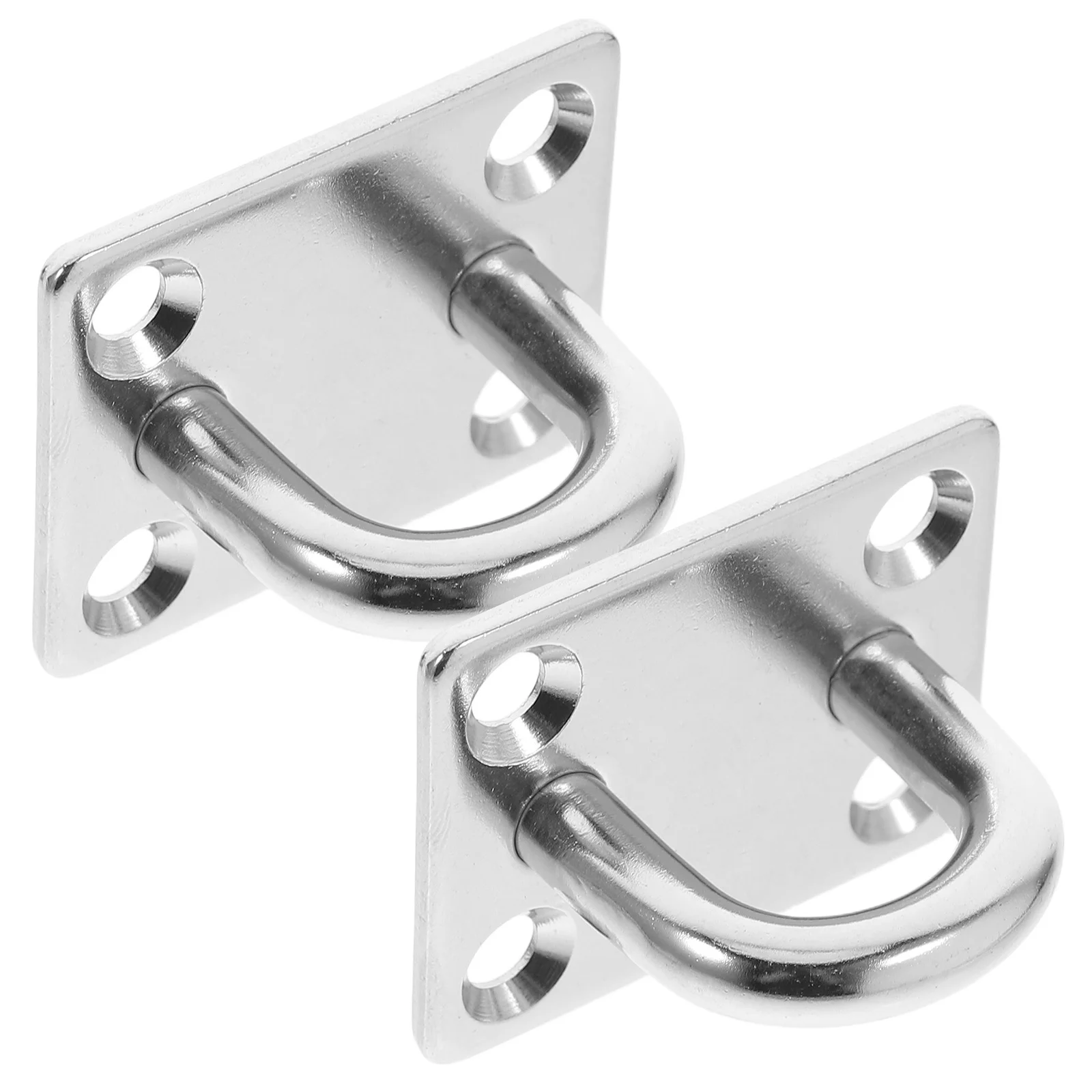 

2 Pcs Wall Mount Staple Hooks Marine Plate Solution Tape Heavy Duty Pad Grade Stainless Steel Rack