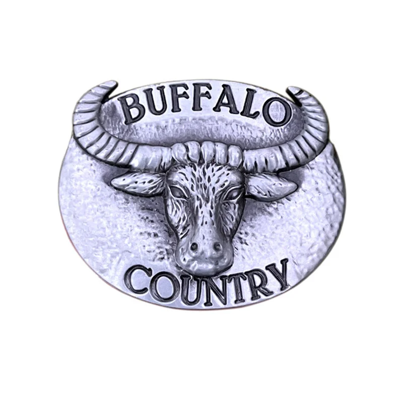 

Zinc alloy 3D cowhide belt buckle with western style