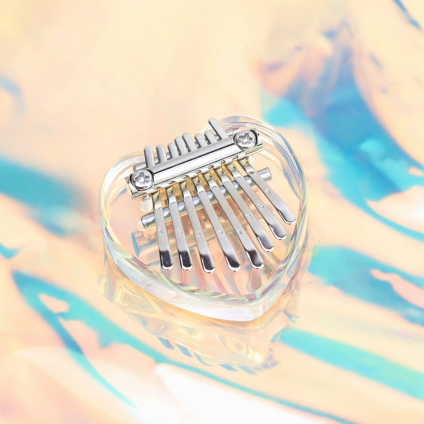 

Мини 8-тоновое пианино для большого пальца, Crystal Kalimba Mini Kalimba (акрил, форма сердца)