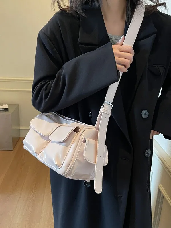 

LEFTSIDE Retro Small Rivets PU Leather Shoulder Bag for Women 2025 New Punk Style Handbags and Purses Females Hobo Underarm Bags