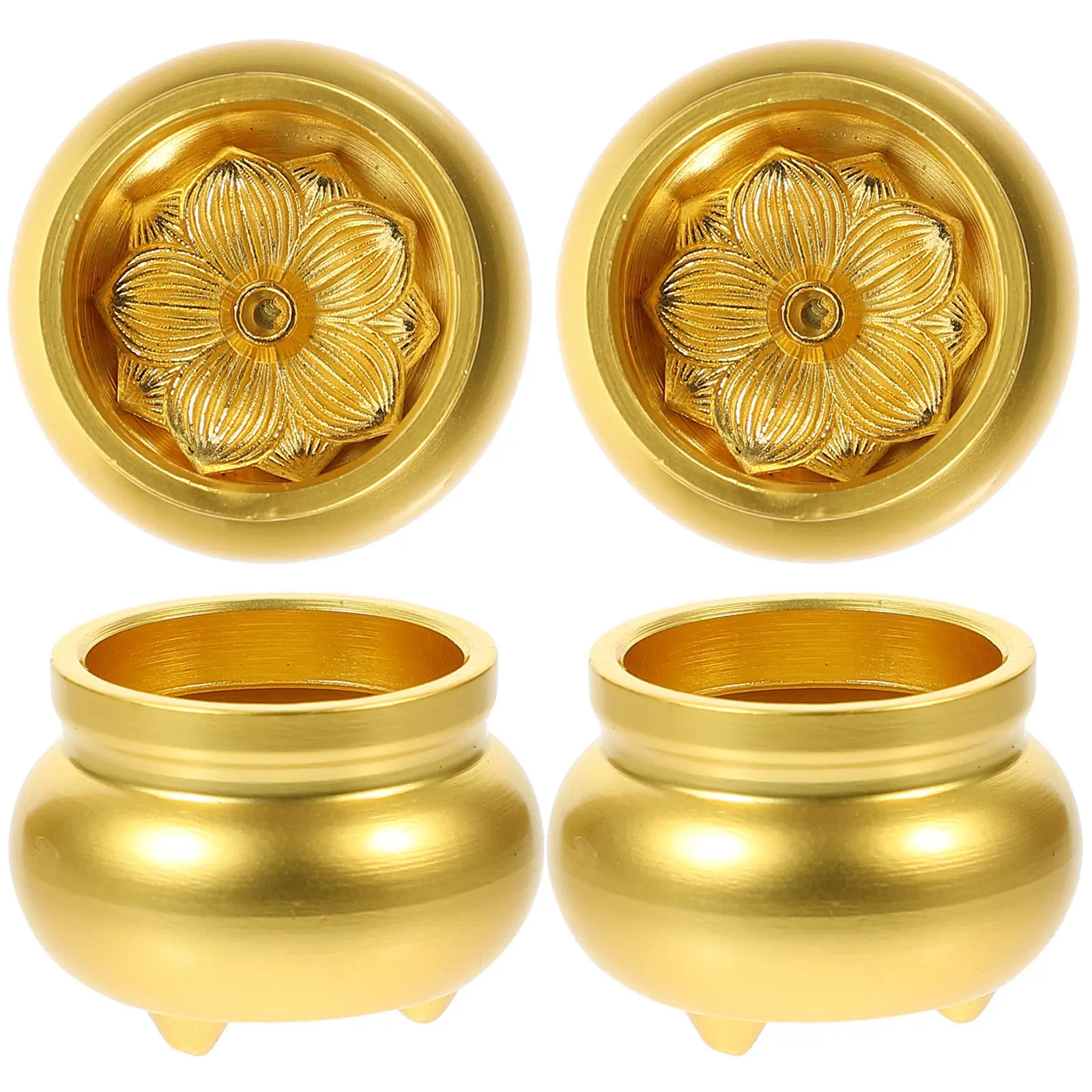 4Pcs Brass Incense Stick Stand Vertical Burner for Sticks Bedroom Office Tearoom Relaxation Decor Retro Table Incense Holder