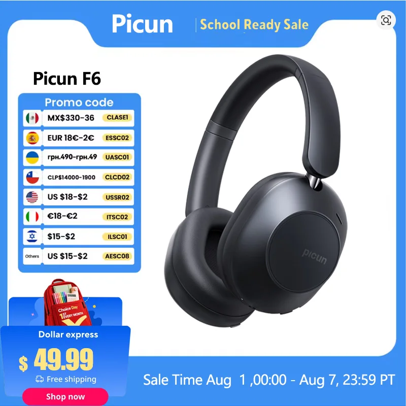 אוזניות Picun F6 אלחוטיות עם ביטול רעשים
