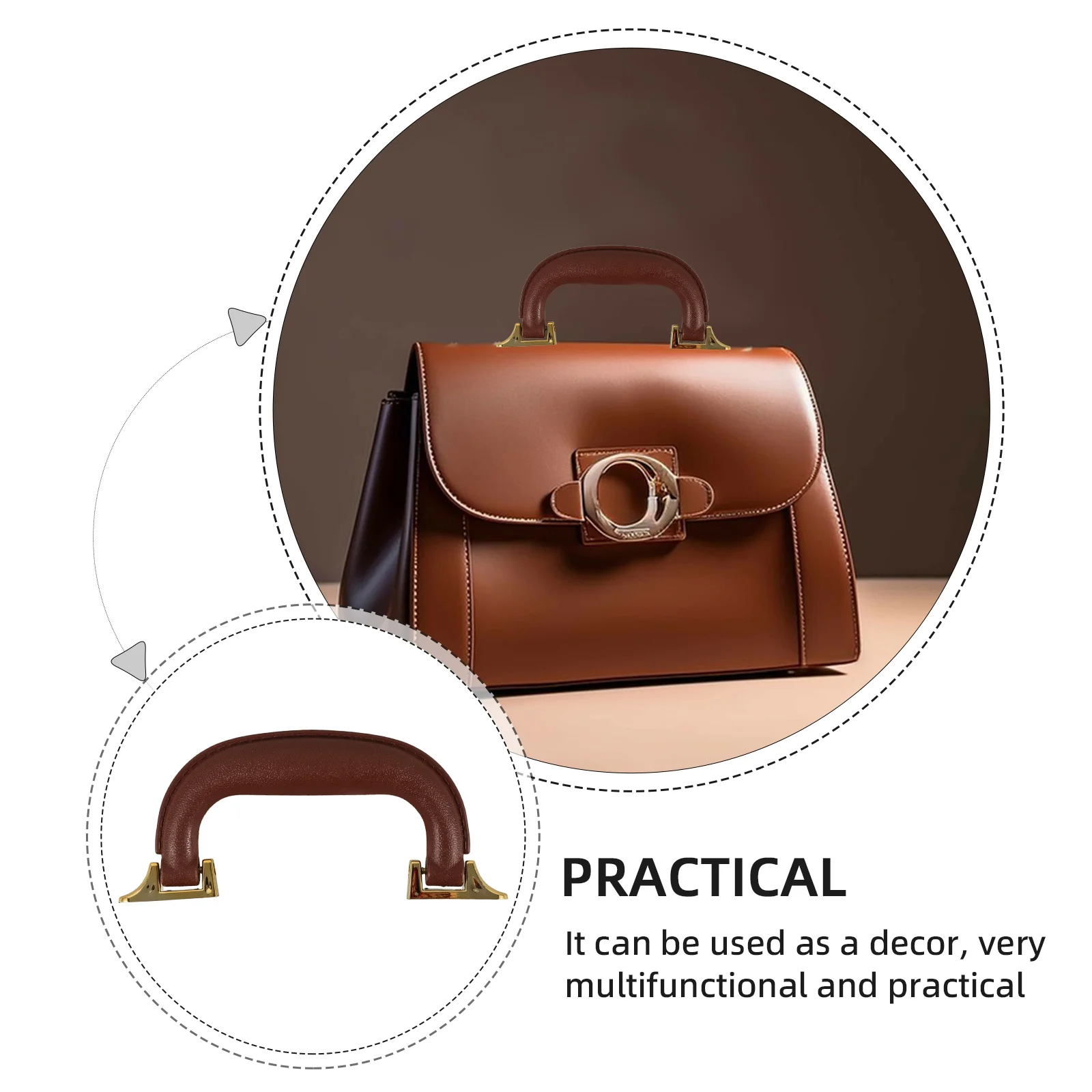 1セット コーヒー色 荷物ハンドル 交換用 スーツケースハンドル グリップ トートバッグハンドル DIY パースハンドル トラベルケースハンドル バッグ