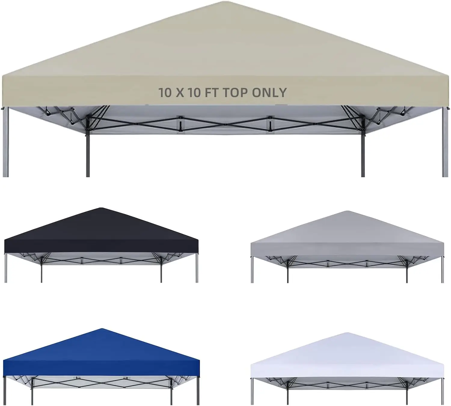

10x10 Canopy Replacement Top Only Waterproof Pop Up Canopy Tent Top Replacement Cover Roof with Windproof Ropes for Straight Leg