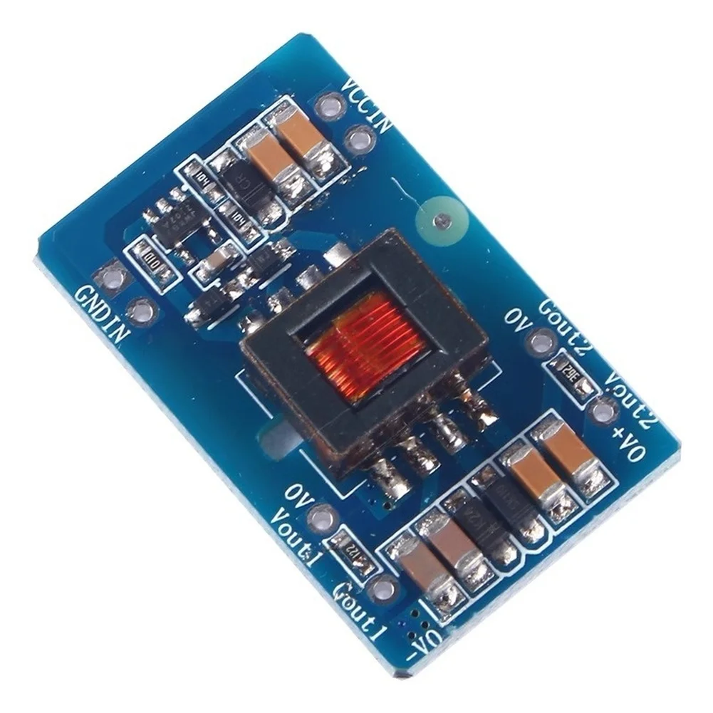 Isolated Dual Output DC DC Converter Module 5W 5V to 36V Input Voltage Range Low Ripple Compact 32x20x10.8mm Blue PCB