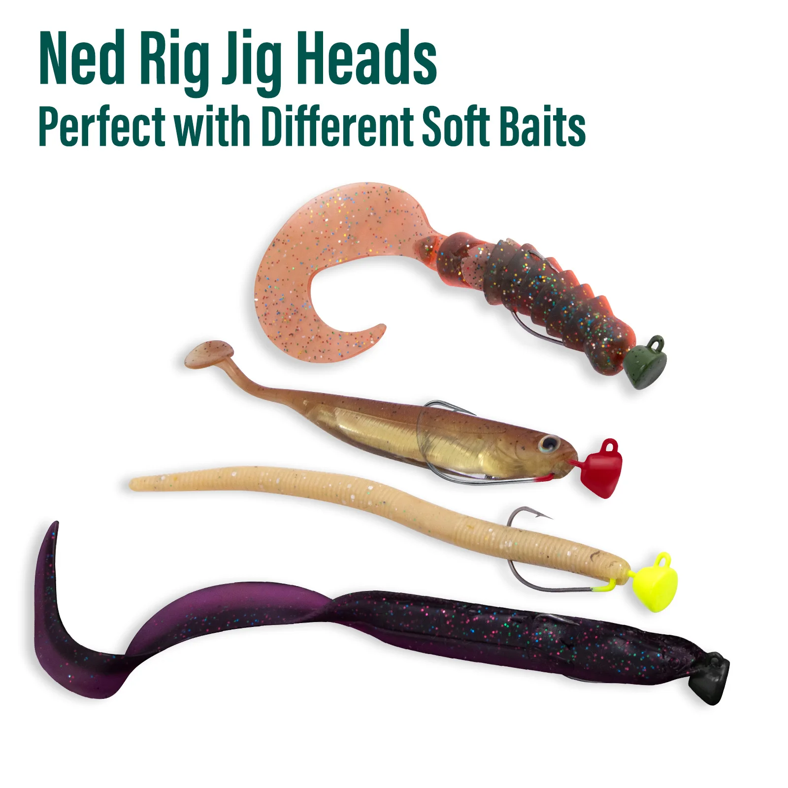 Jig Heads Ned Rig con púas para vinilo, vástago largo - imagen 5