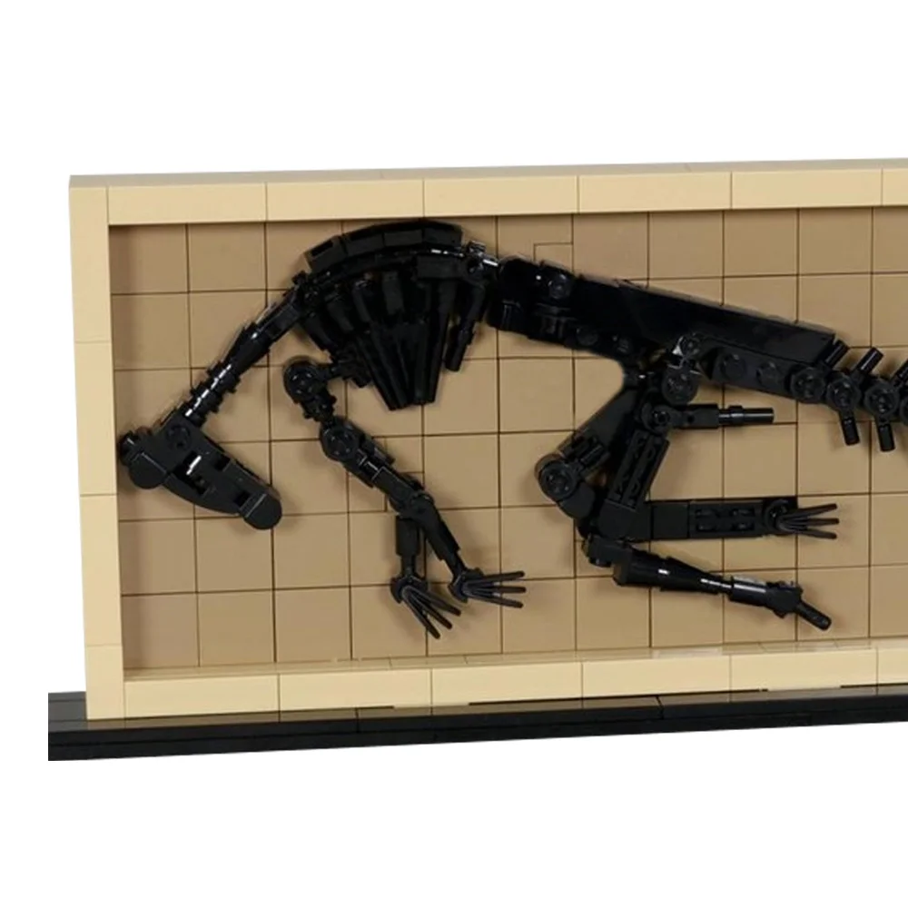 MOC 하드로사우루스 화석 빌딩 블록 3D 아트 페인팅 공룡 화석 장식 그림 벽돌 diy 조립 장난감 어린이 선물