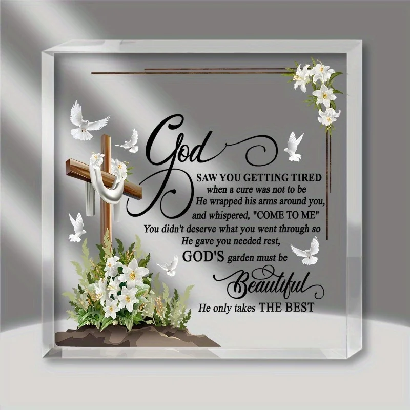 Memorial Plaque Plastic Sympathy Gift for Loss of Dad Mom Husband Wife, Remembrance Table Sign Bereavement Keepsake for Funeral