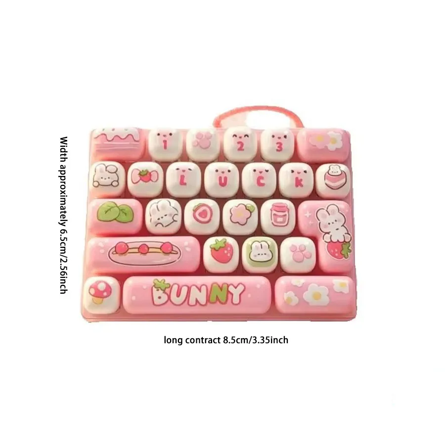 Trendy Cartoon Stress-Relief 26-Key Keyboard Keychain Pendant Student Toy Backpack Decoration Gift